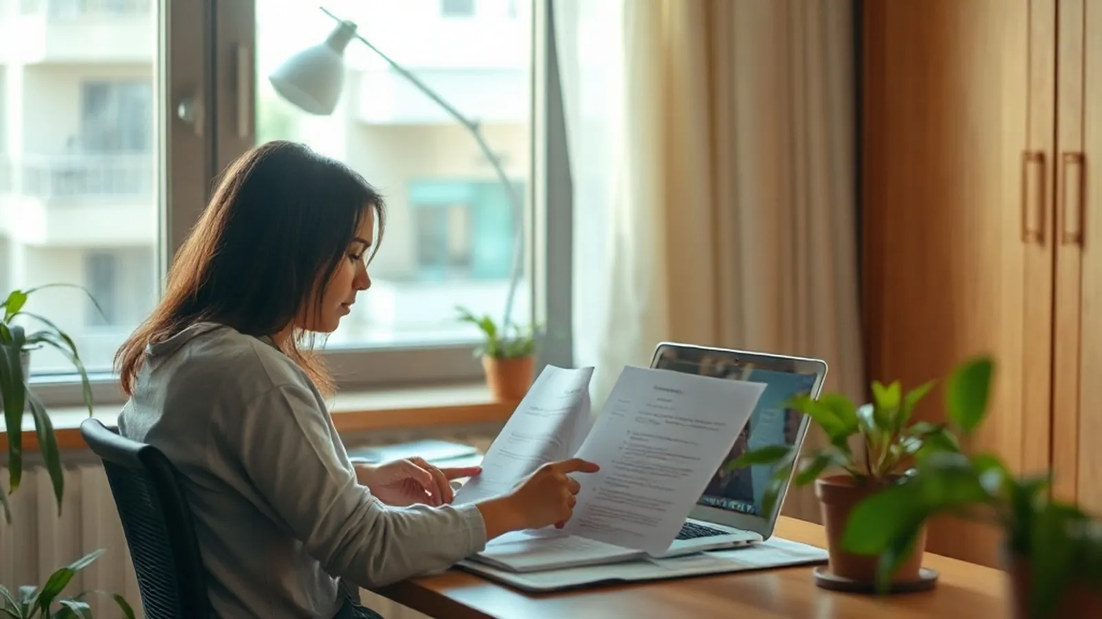 Cyber-security professional studying for a cloud security certification at a home study desk