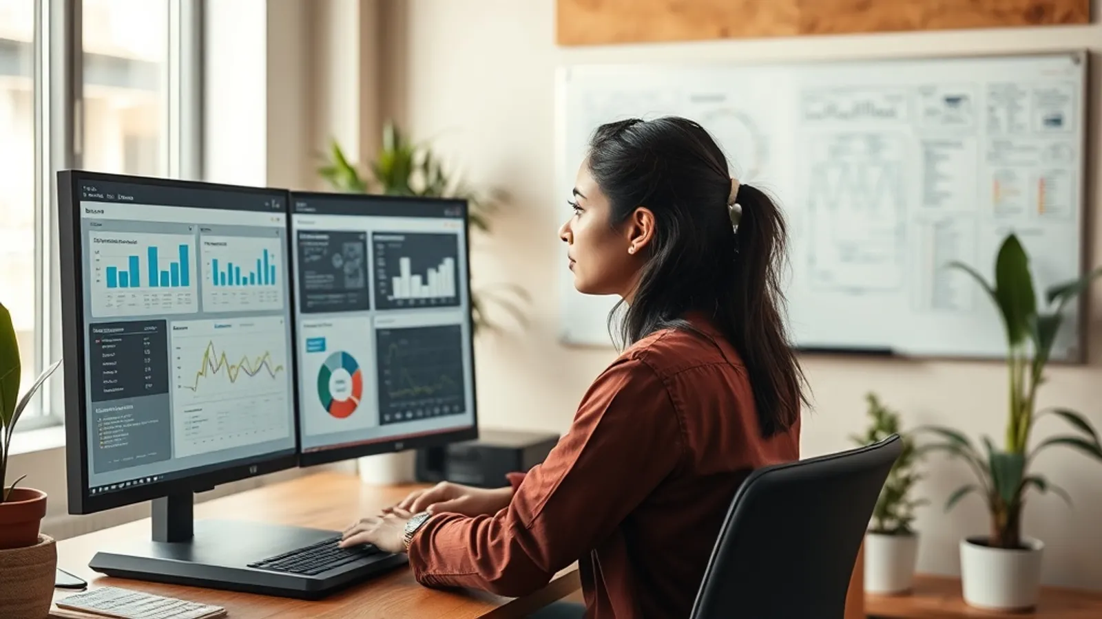 Site reliability engineer reviewing observability dashboards at a Pune SaaS office