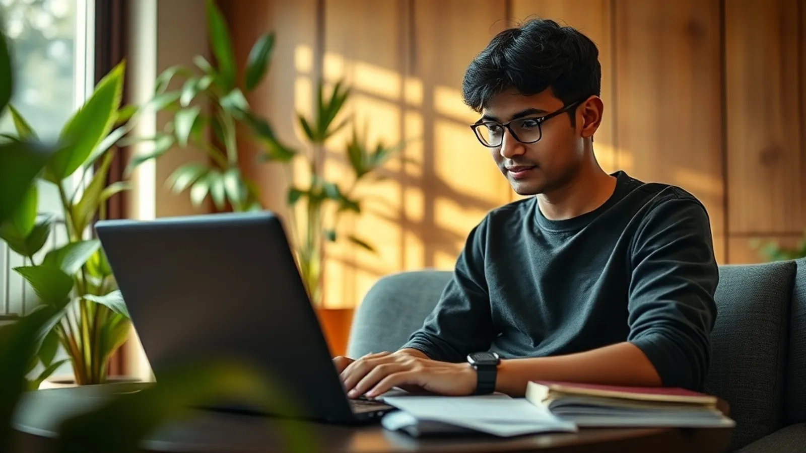 JAIN Online BBA student attending an online class in India