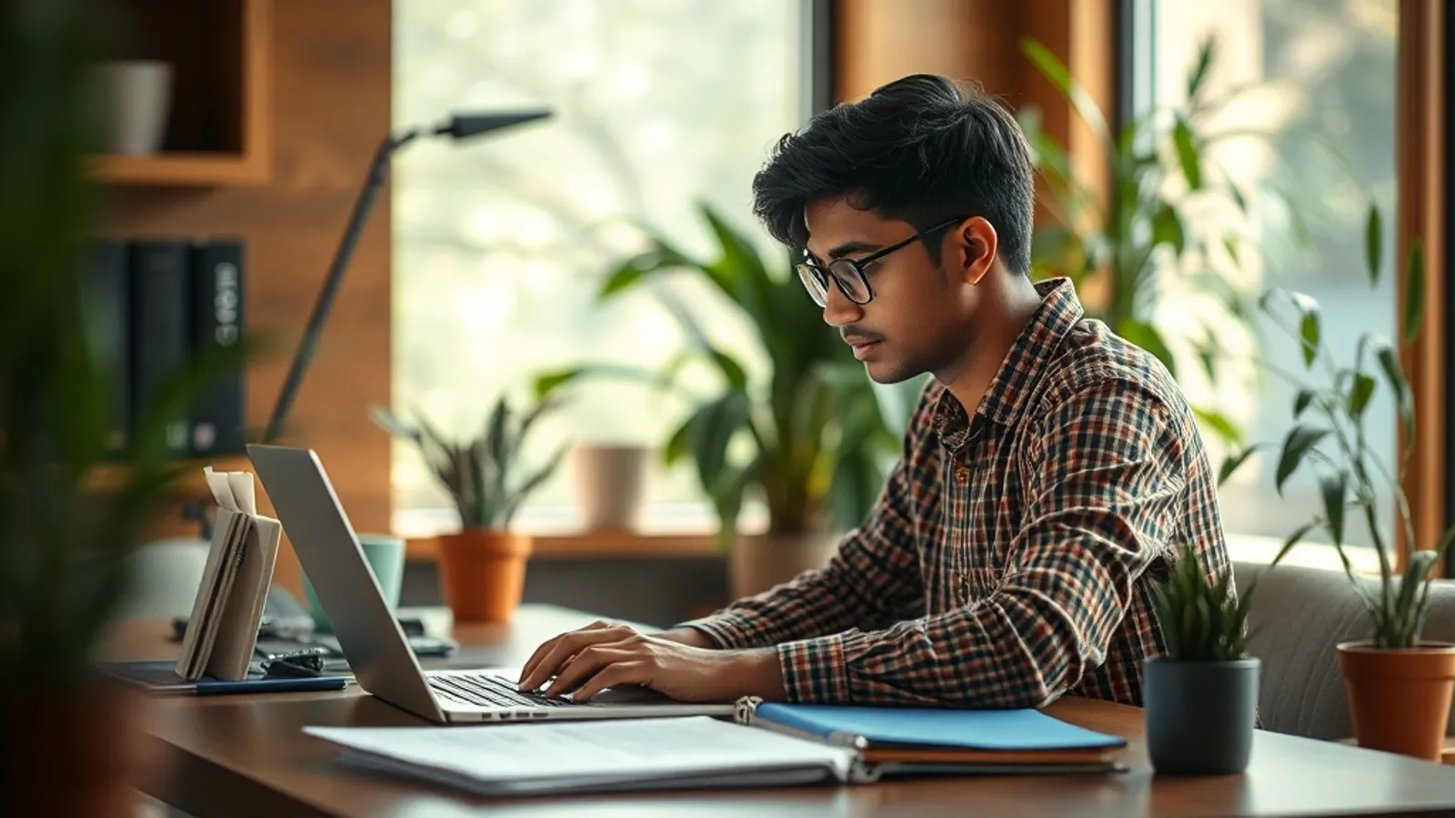 JAIN Online BBA Data Science Artificial Intelligence student in a study setting in India