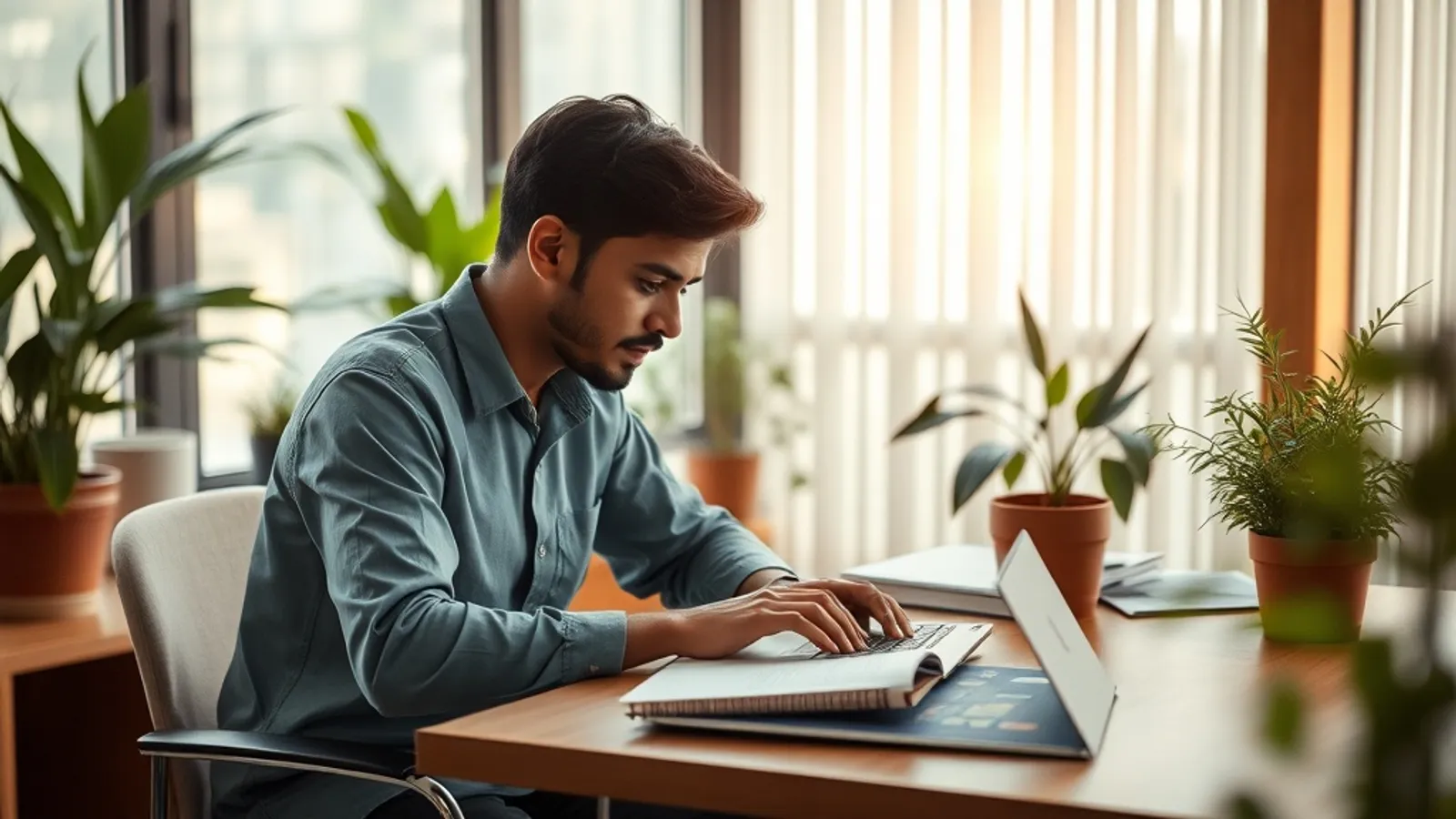 JAIN Online BBA Marketing student in a study setting in India