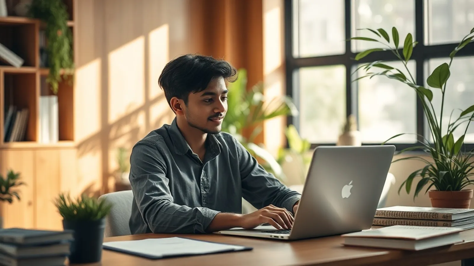 JAIN Online BCA Artificial Intelligence Machine Learning student in a study setting in India