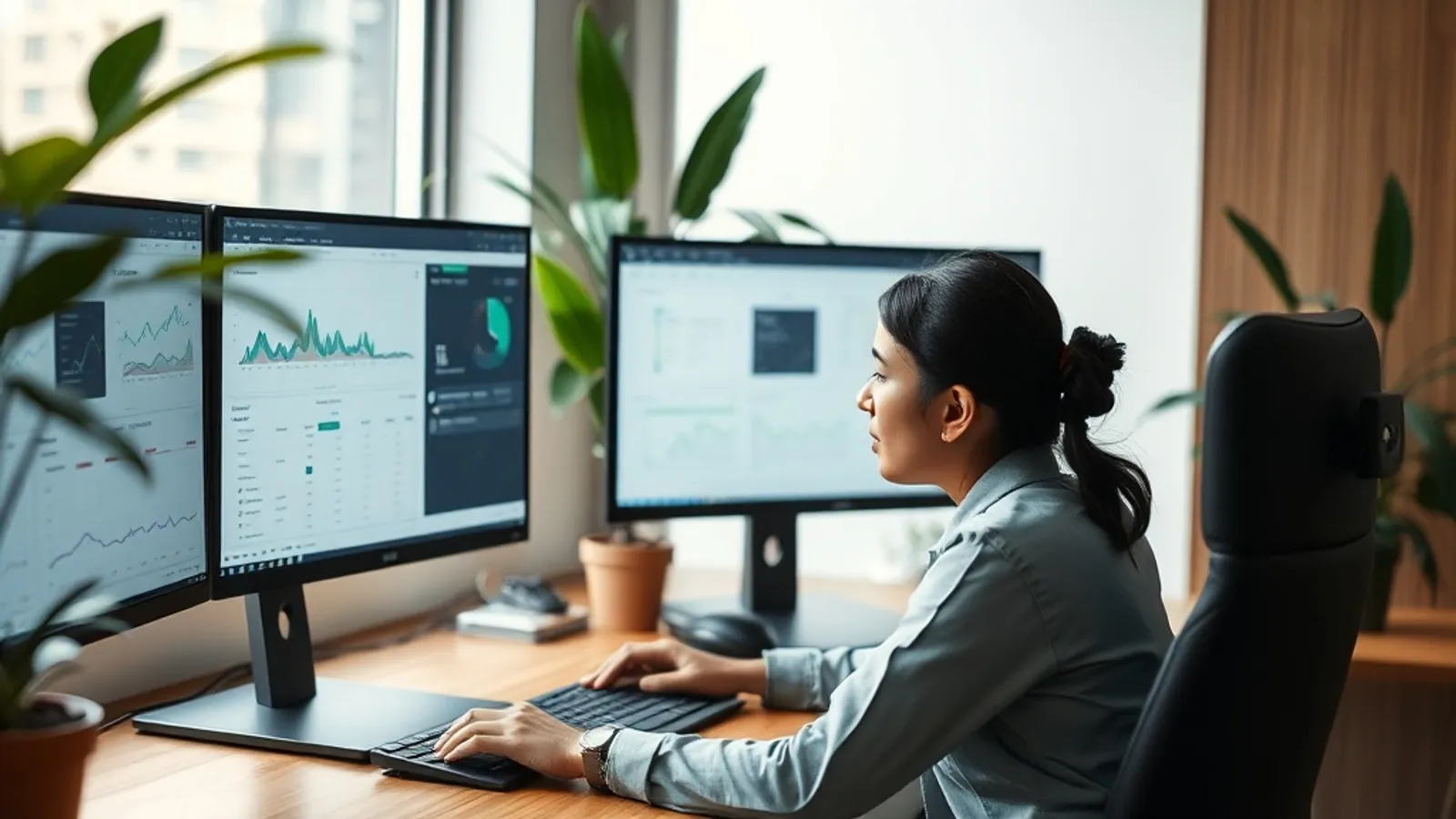MLOps engineer monitoring model performance dashboards at a Pune SaaS office