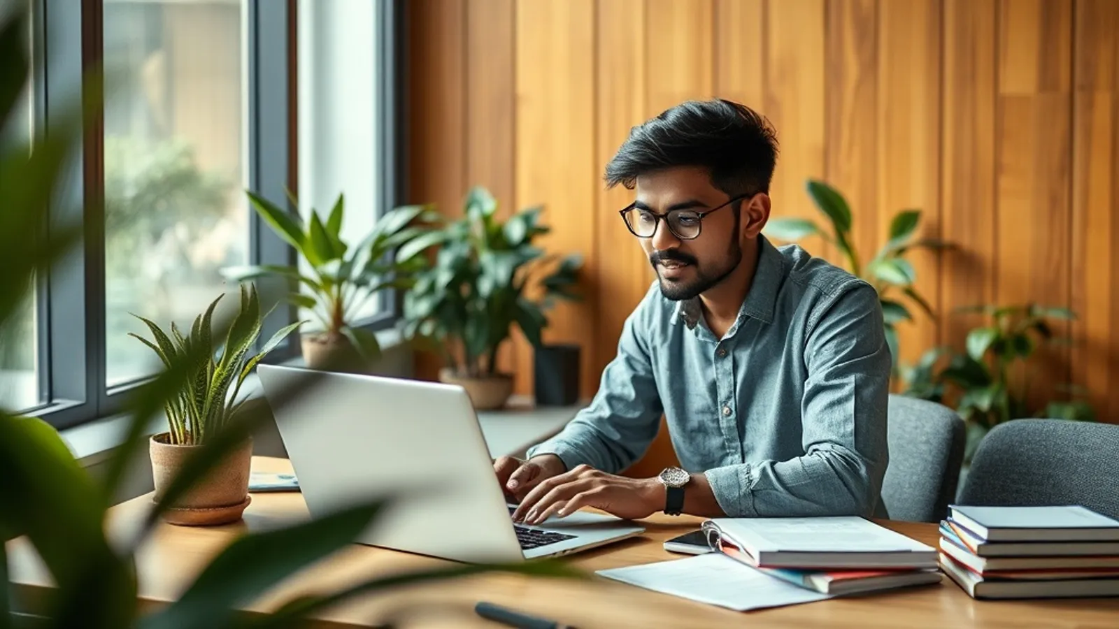 JAIN Online BCom AI for International Finance student in a study setting in India
