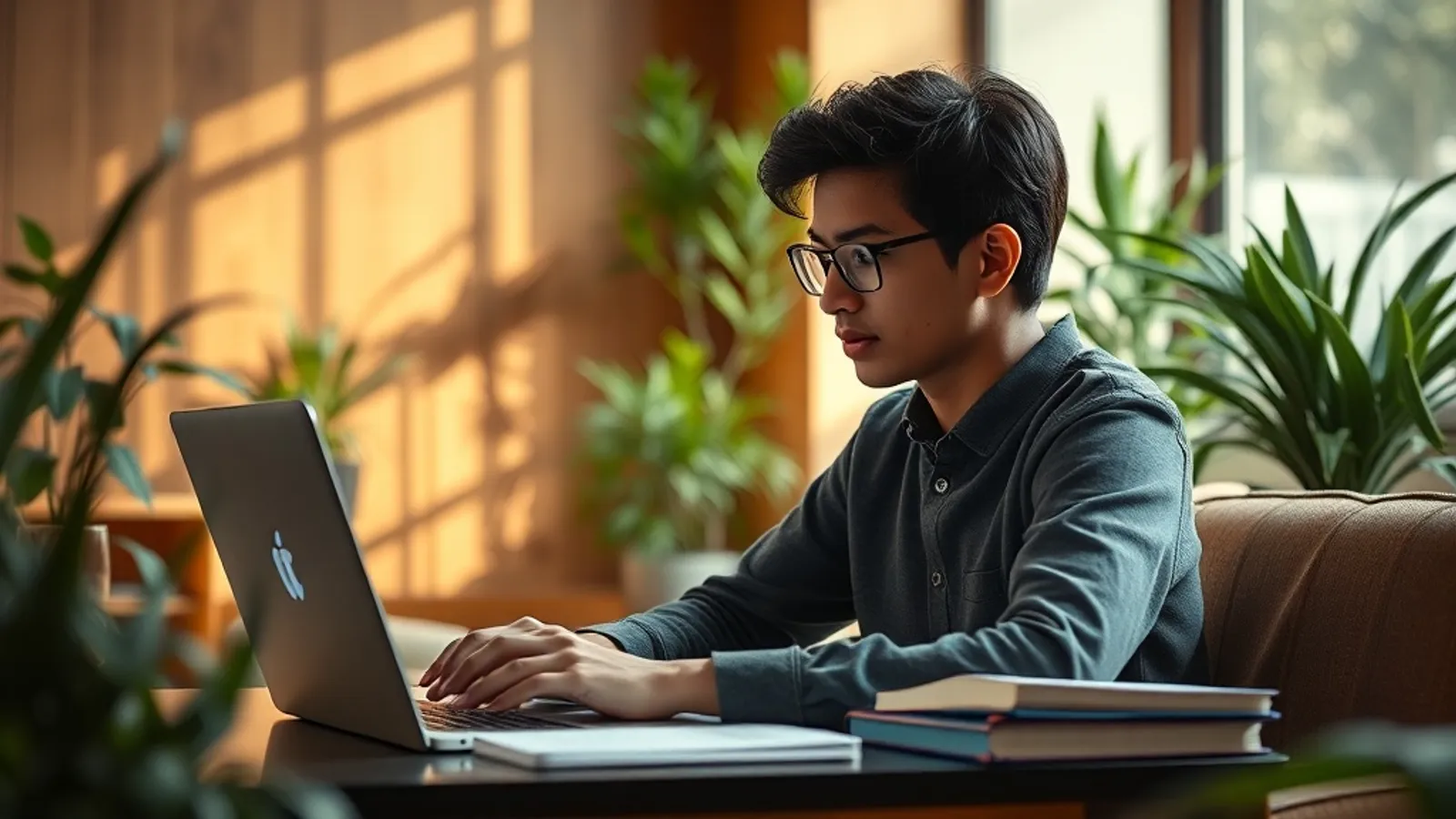 JAIN Online MA student attending an online class in India