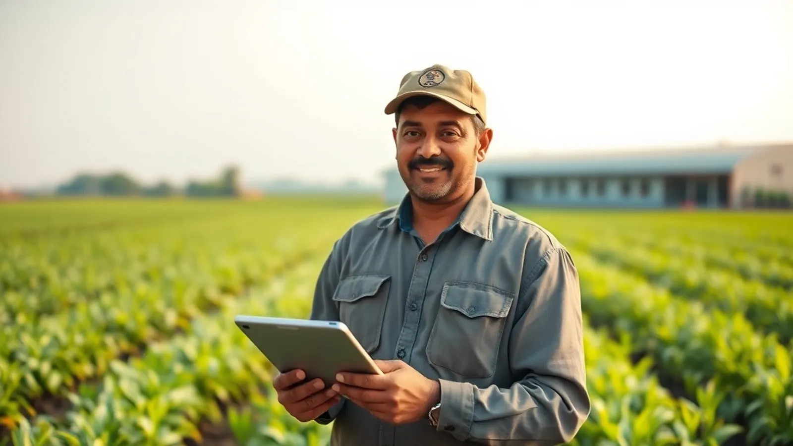 Agritech operations manager visiting a farm cluster in rural Maharashtra