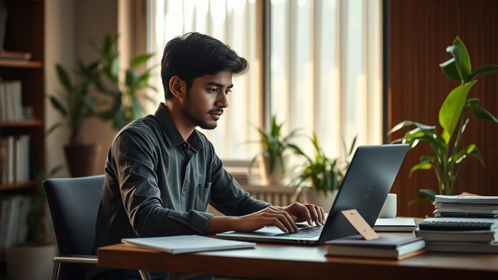 JAIN Online MBA AI for Finance student in a study setting in India