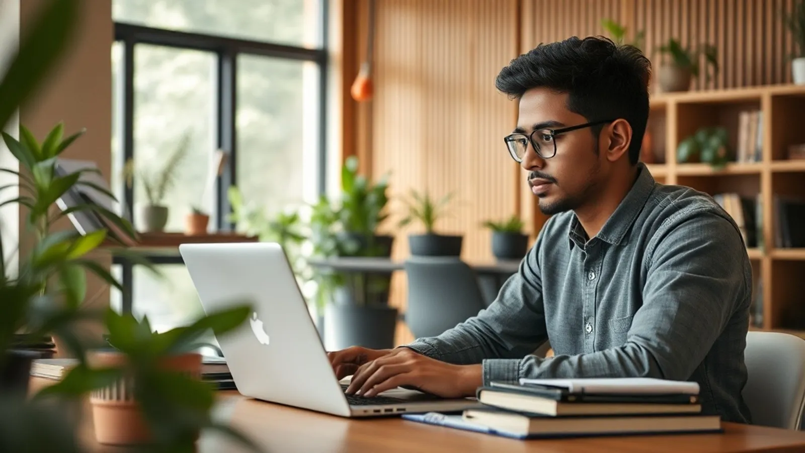 JAIN Online MBA Data Science Artificial Intelligence student in a study setting in India