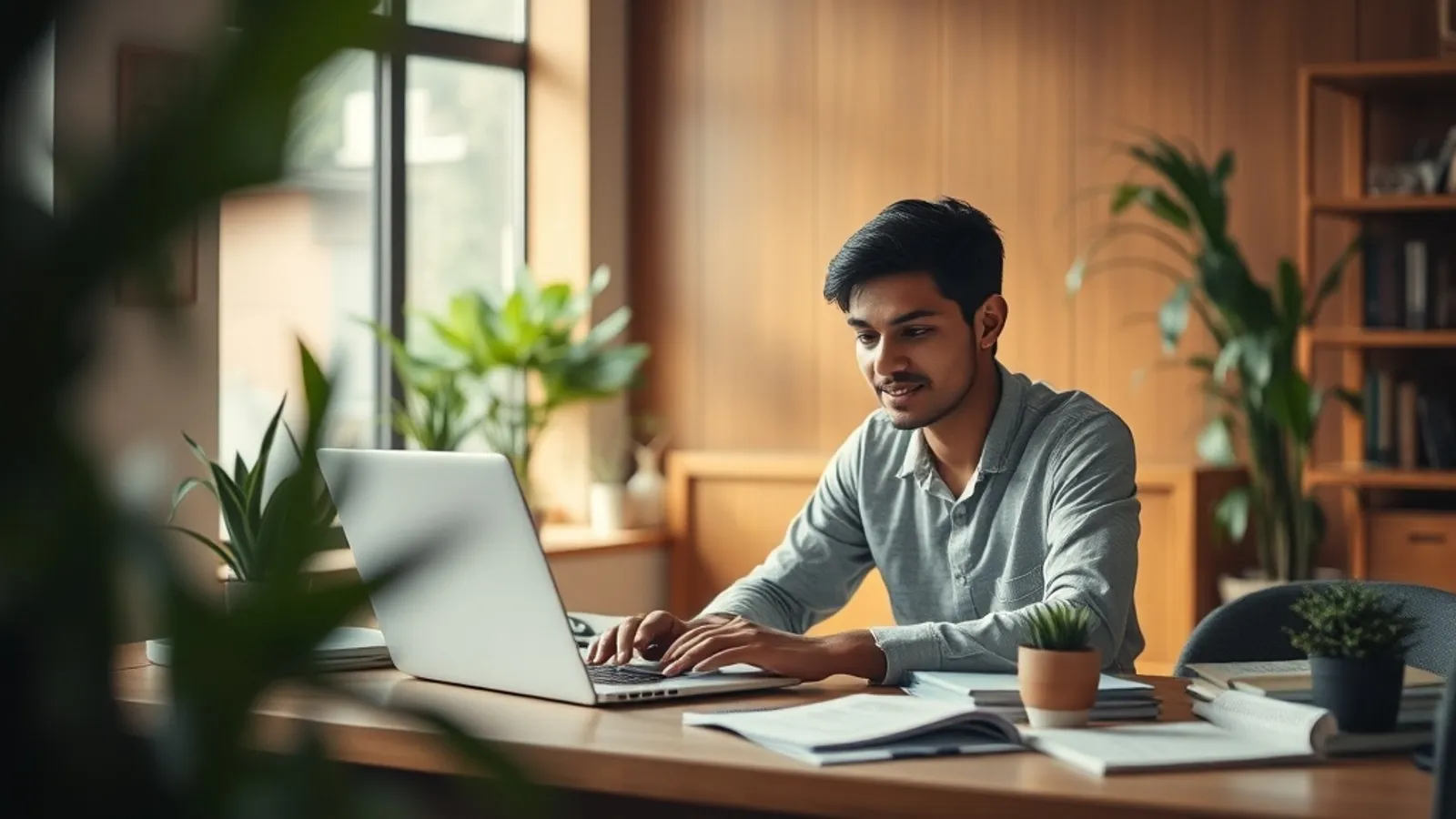 JAIN Online MBA Digital Marketing E-Commerce student in a study setting in India
