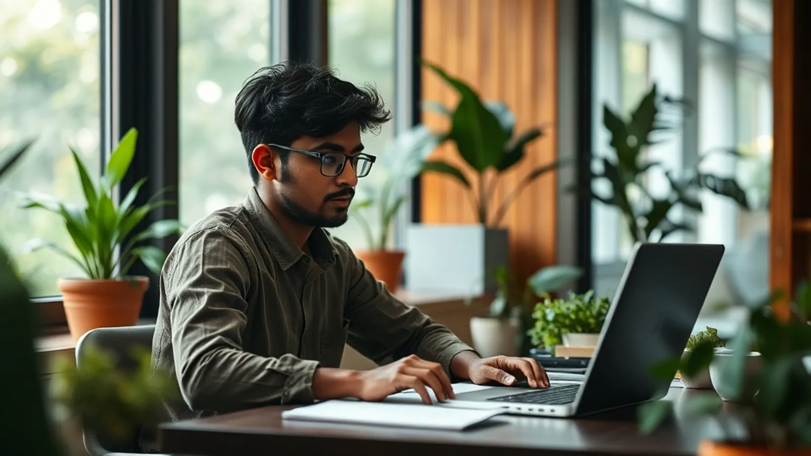 JAIN Online MBA Finance Business Analytics student in a study setting in India