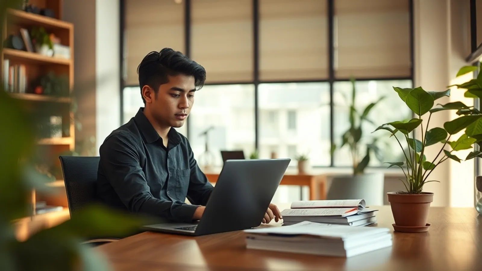 JAIN Online MBA Finance student in a study setting in India