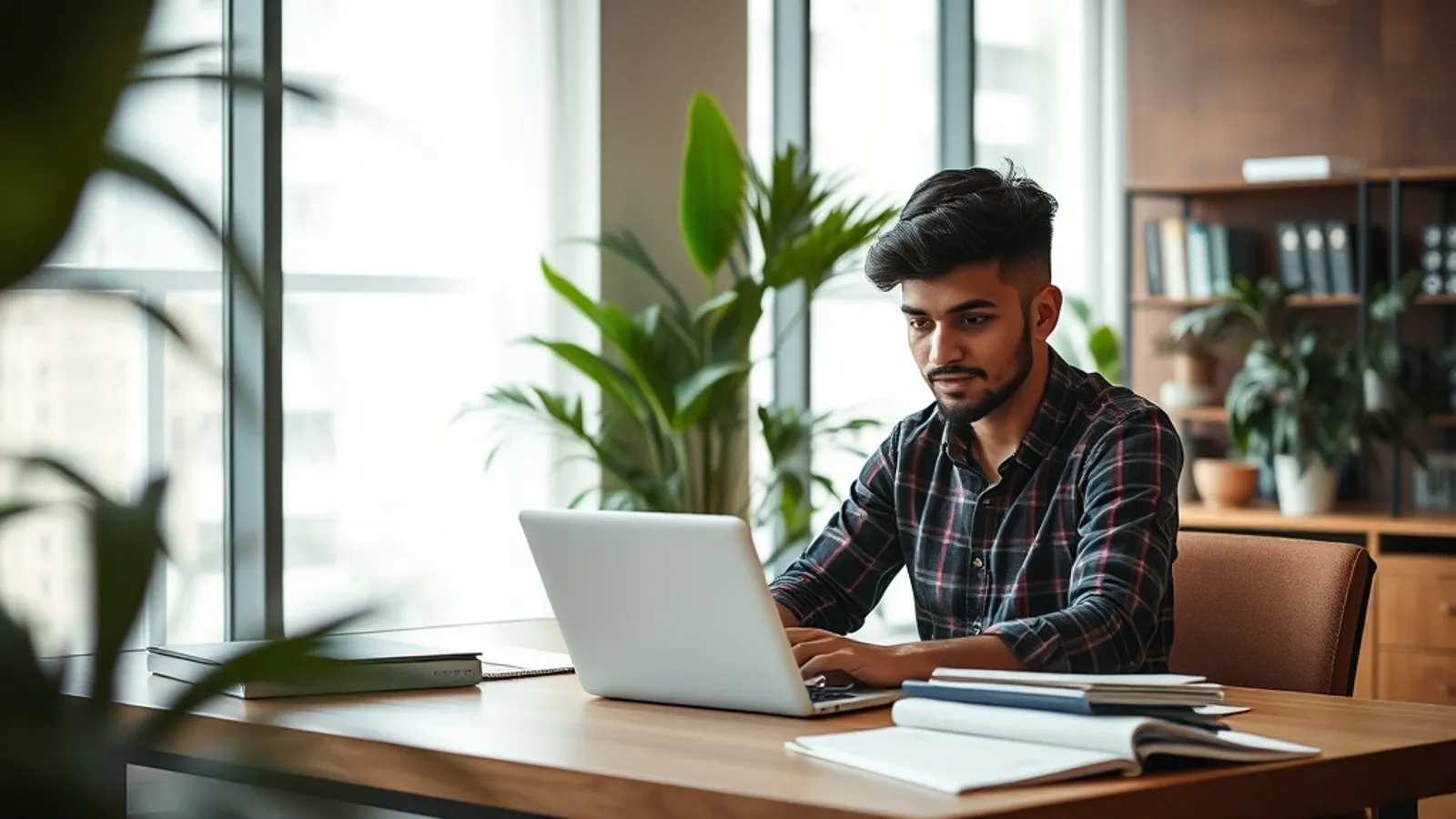 JAIN Online MBA Finance Marketing student in a study setting in India