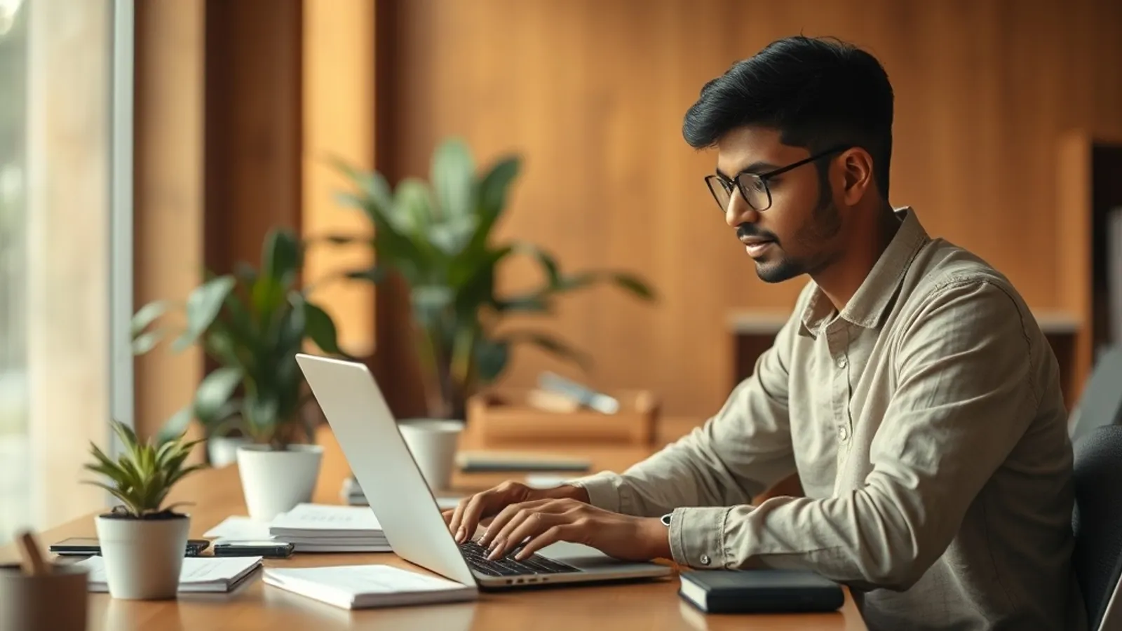 JAIN Online MBA General Management student in a study setting in India