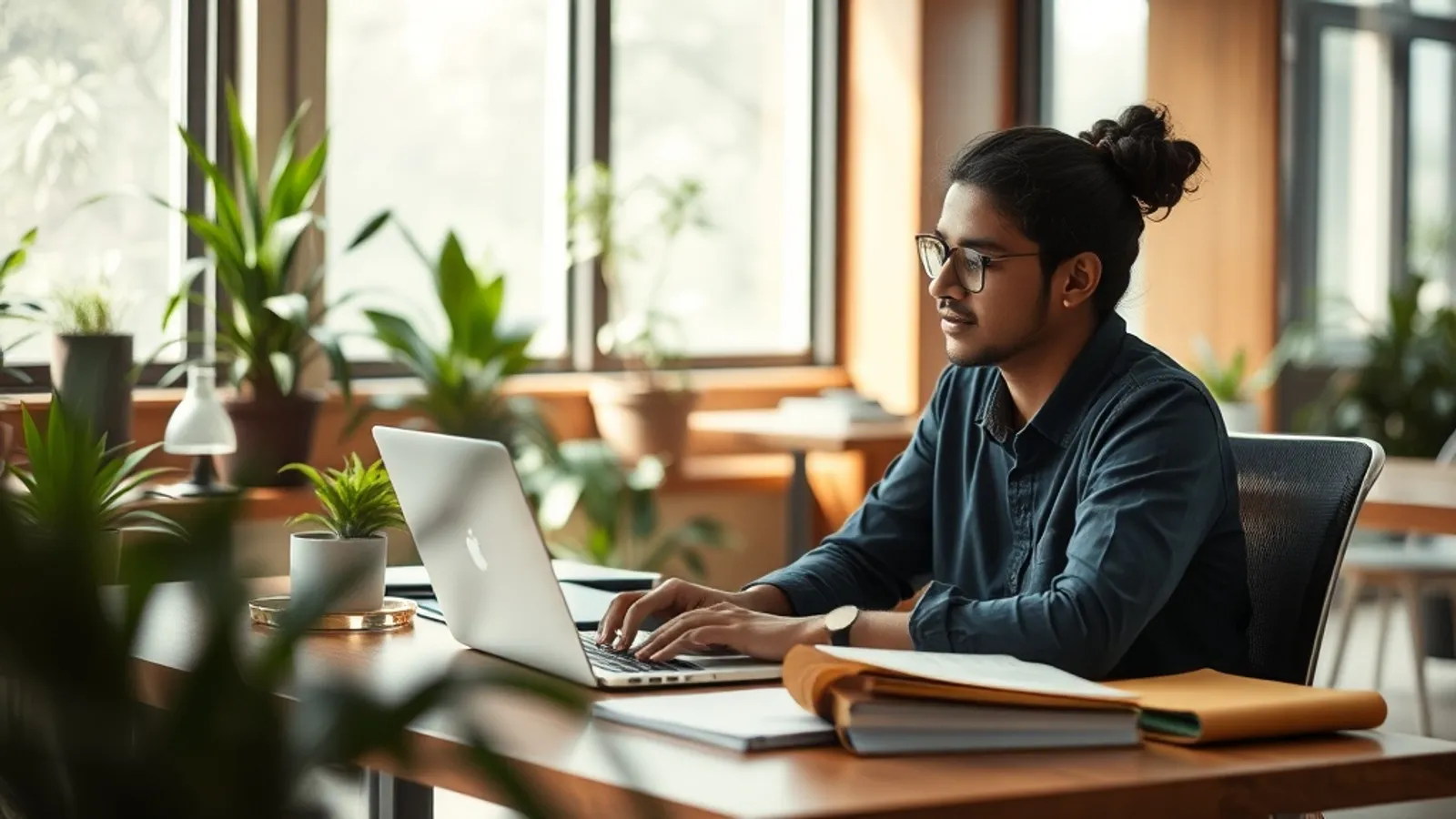 JAIN Online MBA Human Resource Management student in a study setting in India