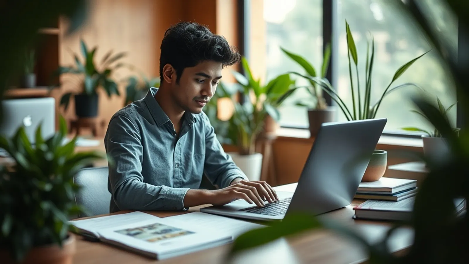 JAIN Online MBA Marketing student in a study setting in India