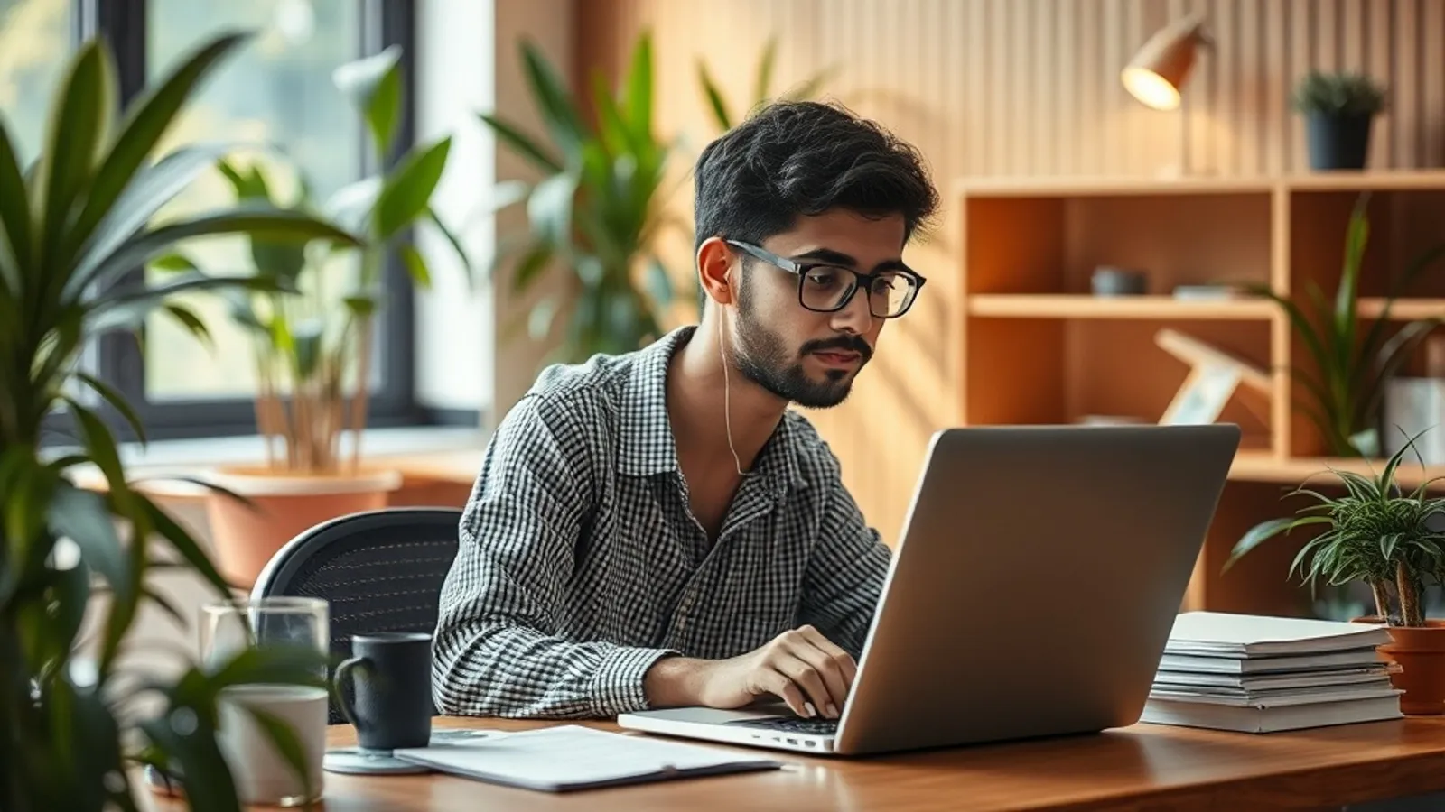 JAIN Online MCA Computer Science Information Technology student in a study setting in India