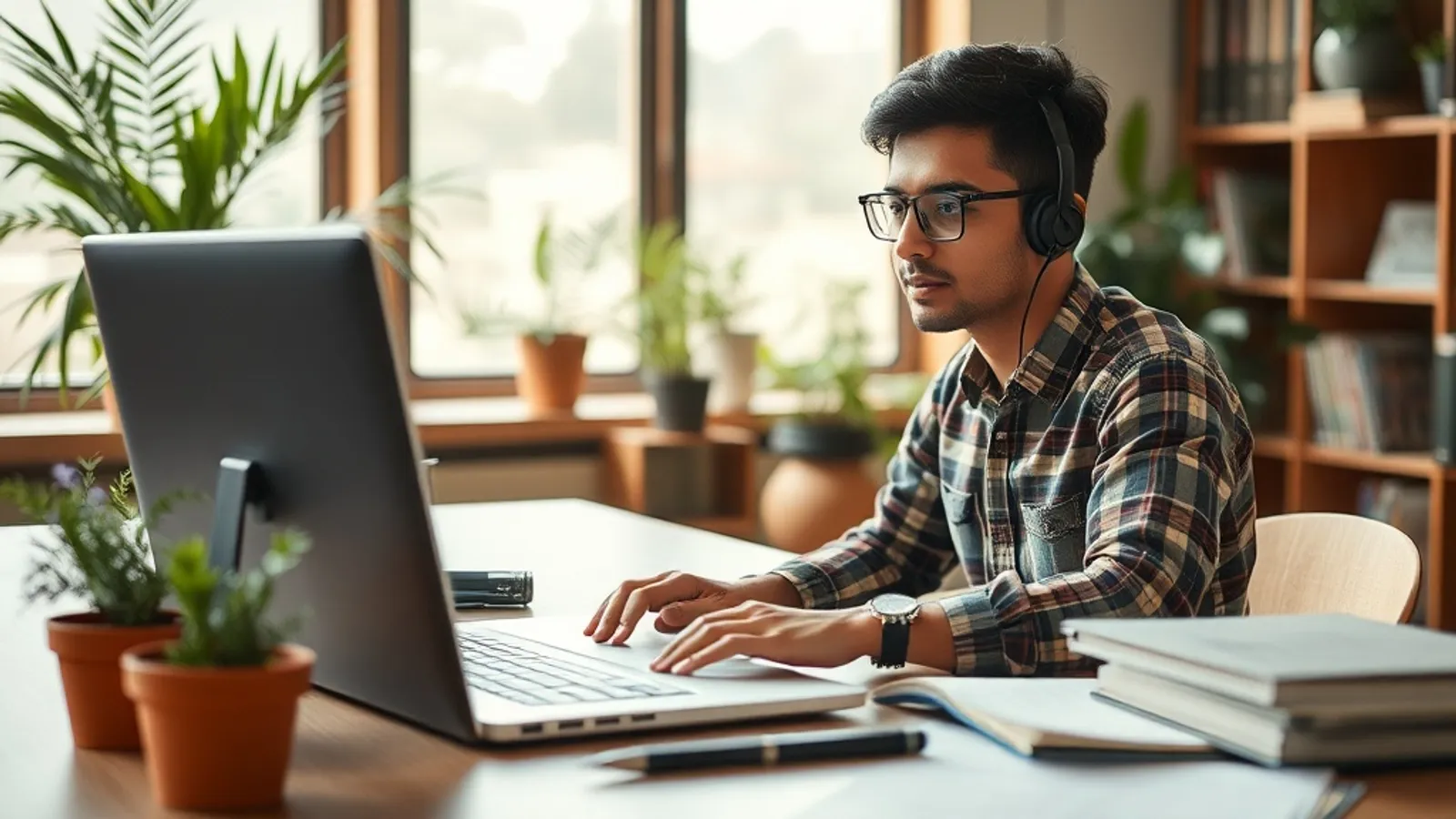 JAIN Online MCA Cyber Security Artificial Intelligence student in a study setting in India