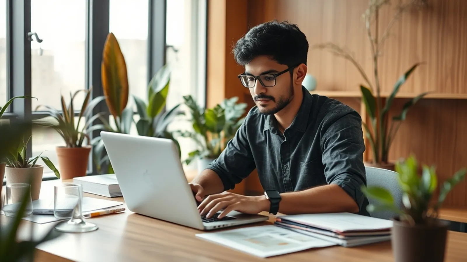 JAIN Online MCA FinTech Artificial Intelligence student in a study setting in India