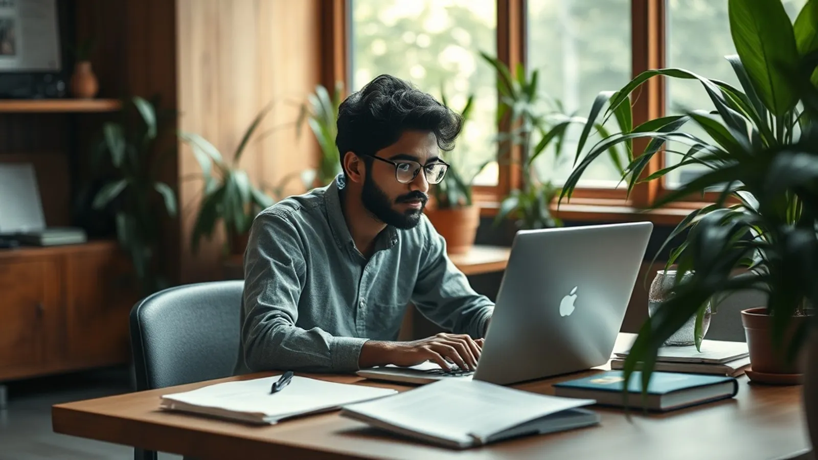 JAIN Online MCA Full Stack Development student in a study setting in India