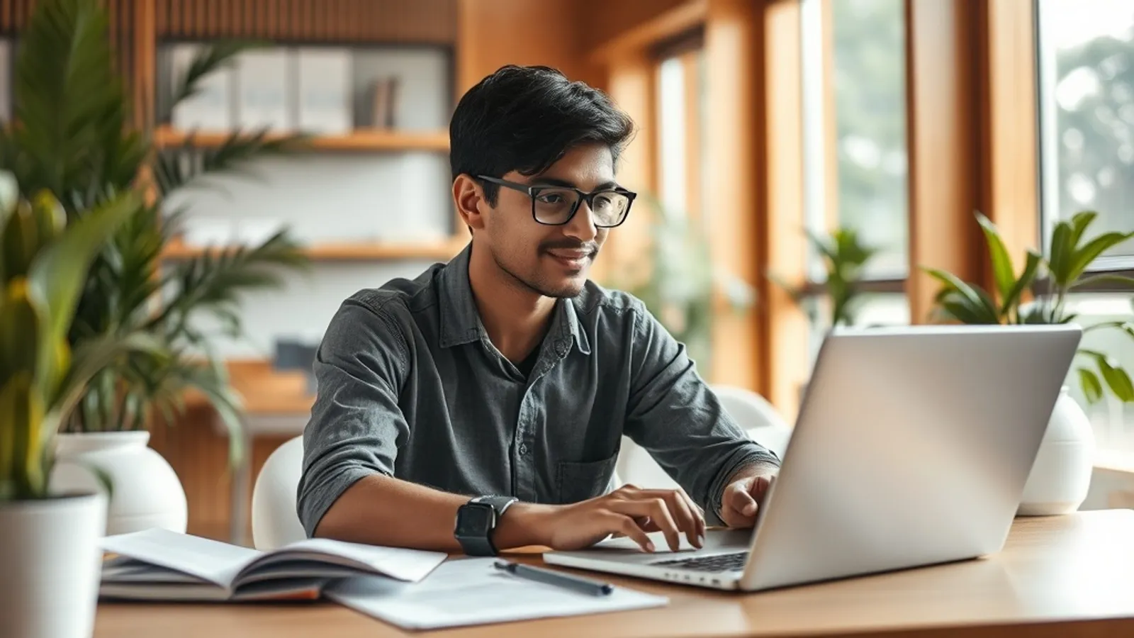 JAIN Online MCom Accounting Finance student in a study setting in India