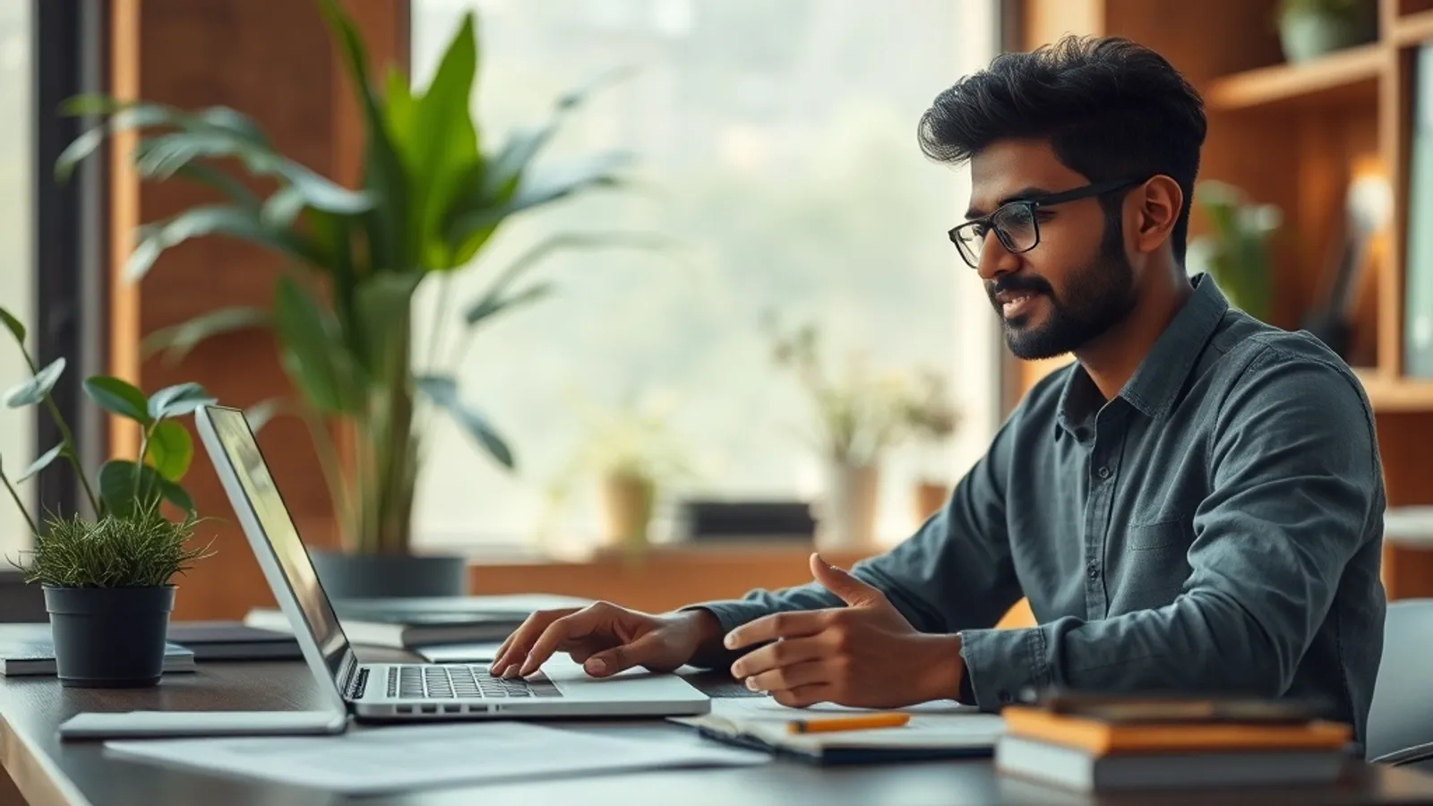 JAIN Online MCom AI for International Finance student in a study setting in India