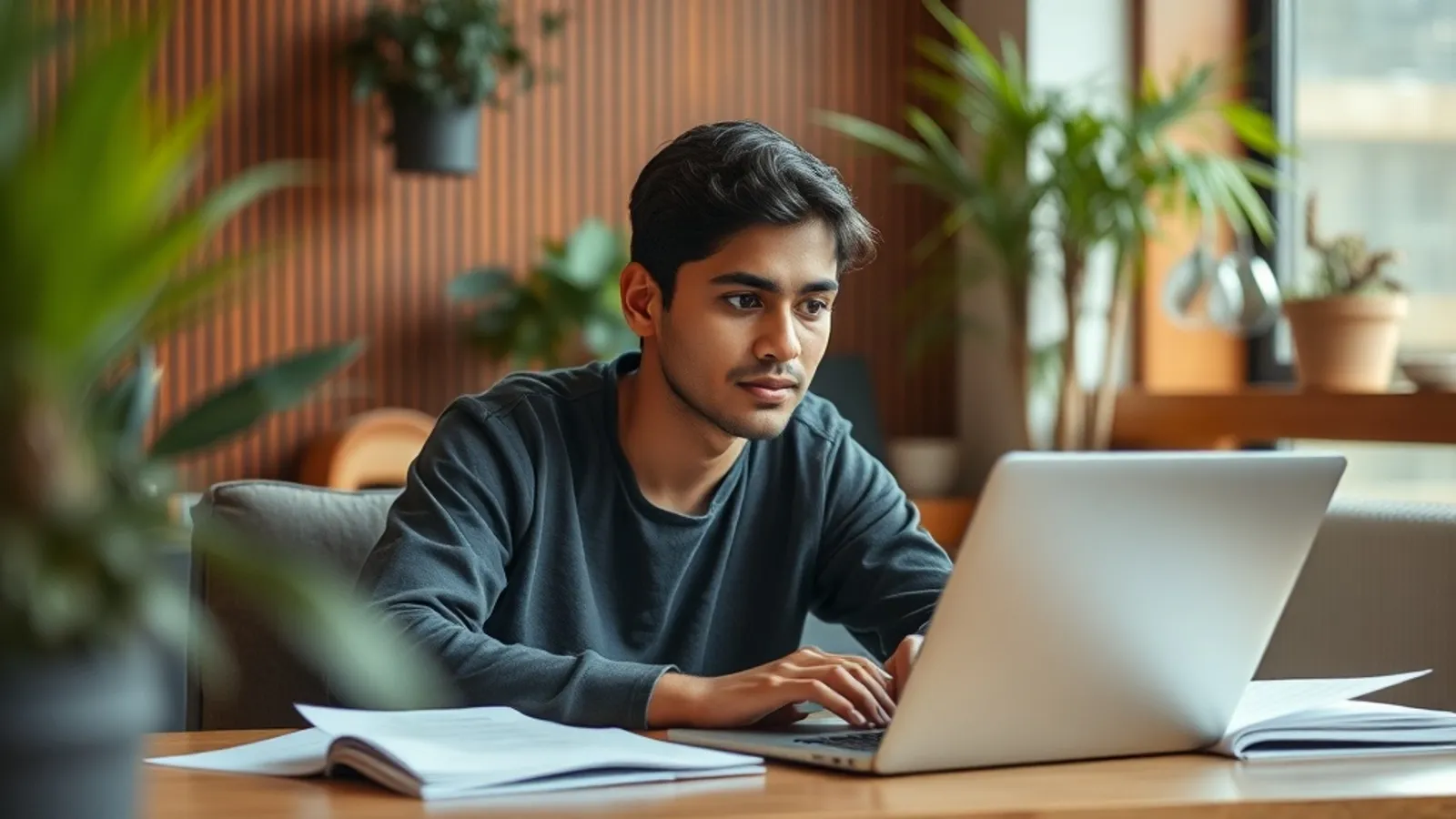JAIN Online MCom student attending an online class in India