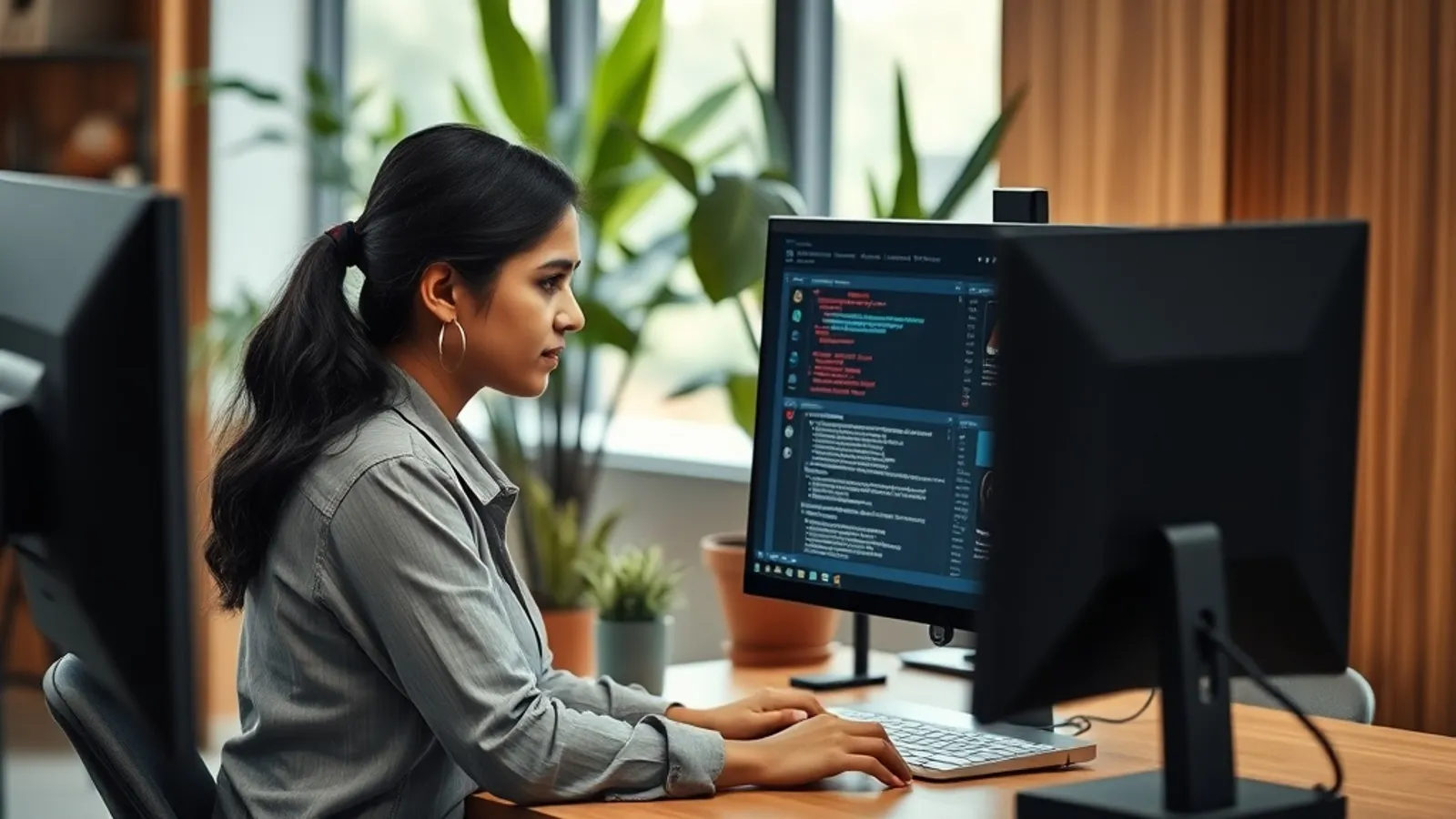 AI product professional iterating on prompts at a Bengaluru SaaS office